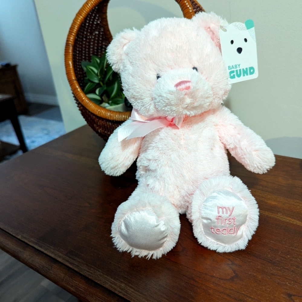 Gund My First Teddy Bear Pink Soft Plush Toy Stuffed Animal Baby Girl 11 Inc New